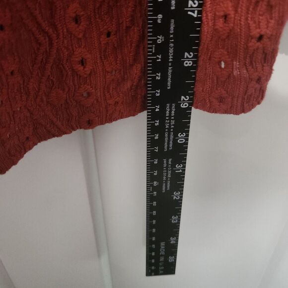 Woman's Blouse 14/16 Lantern Sleeves Rust Fall Flowy Plus Size - Picture 7 of 10